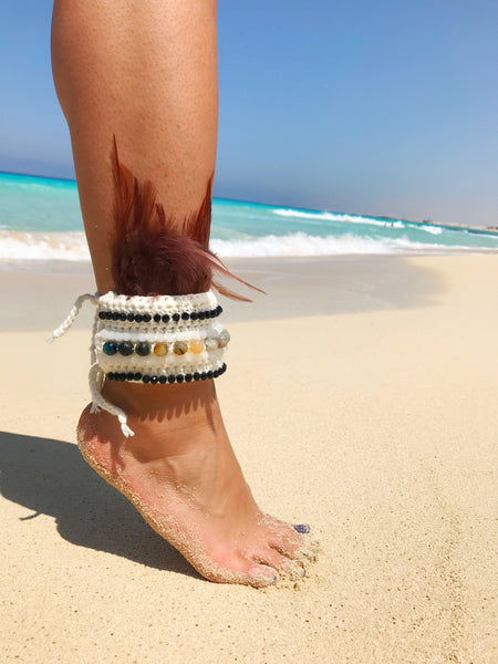 POMPLU Feathers Anklet